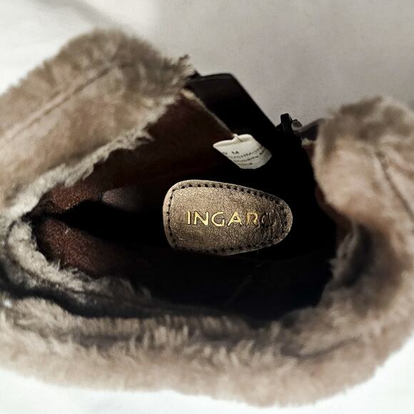 Ingaro New Brown Rushmore faux fur faux suede side zip ankle boots size 9M - Picture 6 of 16